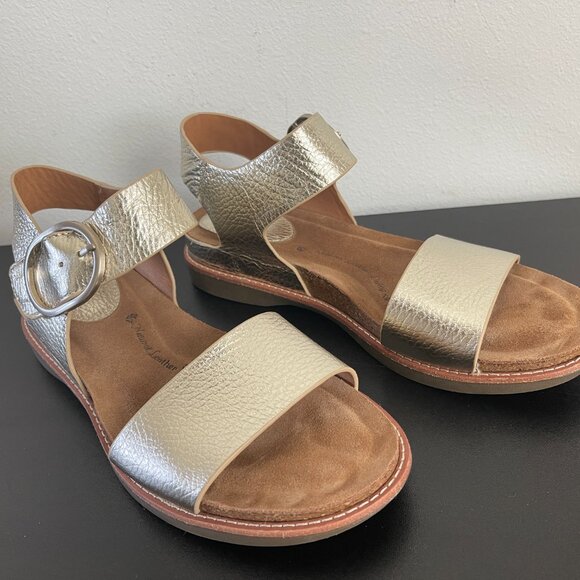 SOFFT Women's Sandal Sofft Bali anthracite metallic silver leather shoe size 7,5 - Picture 9 of 16